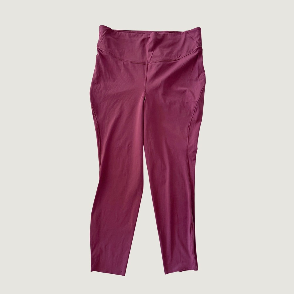 Lululemon Women Legging Fast and Free Size 14 Deep Ruby Red Nulux 25" LW5BKMS